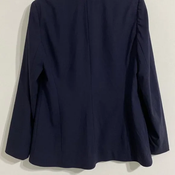 Lafayette 148 New York Blazer Womens 10 Blue Wool Blend Three Button Long Sleeve - Picture 4 of 8
